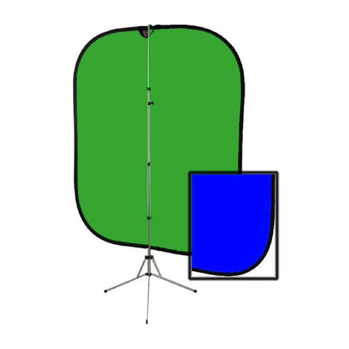 Backdrop Portable Green & Blue Pop Up Screen 1.5m x 2m With Goal Posts