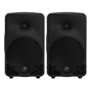 2x Mackie SRM 350 PA Speakers With Stands