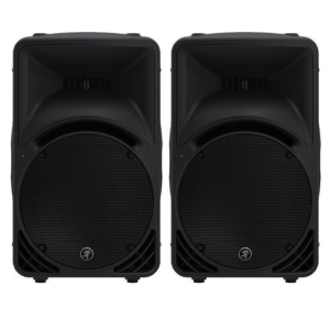 2x Mackie SRM 450 PA Speakers With Stands